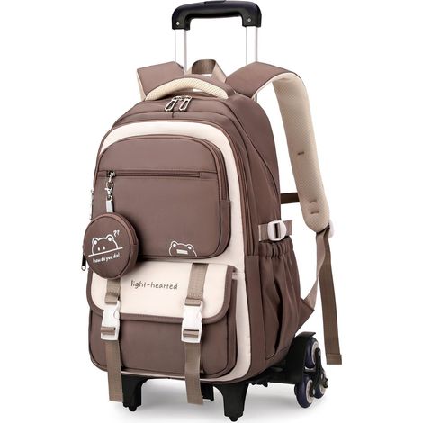 Cartable a Roulette Fille, 30L Sac à Dos ado College Décontracté (1/5)