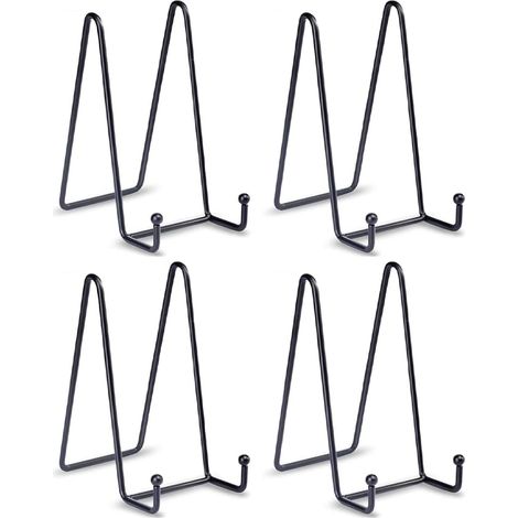 Lot de 4 Métal Noir chevalets Porte Assiette Présentoirs Décoratifs en pour Photo, Cadres pour Image, Assiettes décoratives, Tableaux et pièces d’Art-6"x3" (1/5)