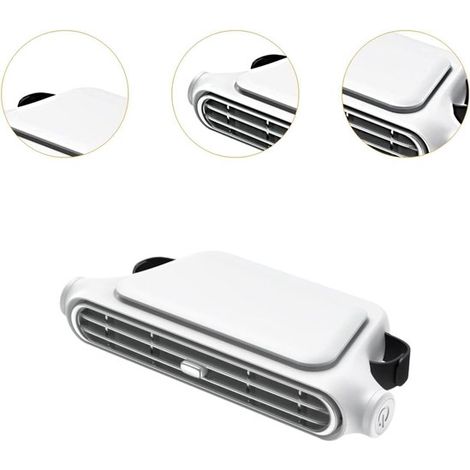 Ventilateur d'appui-tête de voiture – Blanc – USB Type-C – 3 vitesses – Sans pales – Fixation velcro – 18x9x3,7 cm (1/5)