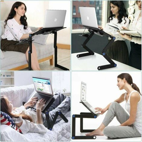 Table pour ordinateur portable Smart réglable 17 pouces noir (1/5)