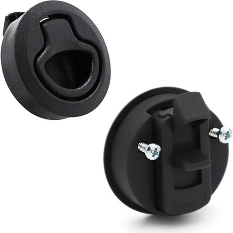 Pestillo redondo de 50 mm para autocaravanas, barcos, escotillas marinas, herrajes para armarios, plástico, negro.