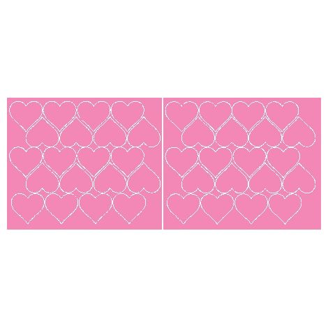 Valentinstag-Herzaufkleber, 5 cm, 40 Stück, Rosa, Matt