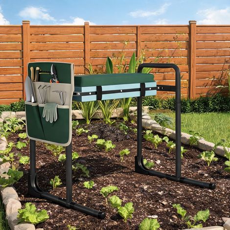 Repose-genoux et siège de jardin pliable avec sac à outils grün (1/5)