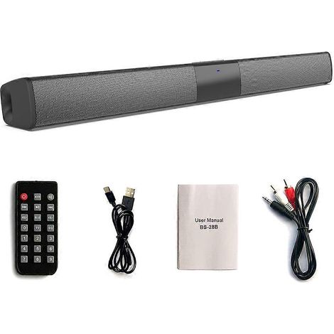BS-28B Soundbar Enceinte Bluetooth Long Stéréo Maison Theater Son Multifonction Bureau sans Fil Portable Enceinte