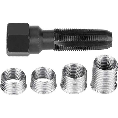 Kit Réparation Filetage Bougie 5 Pièces Acier Trempé 4 Inserts 14mm Moteur Auto (1/2)