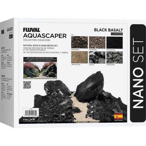 Kit de piedras y grava para acuascaping Fluval - Negro