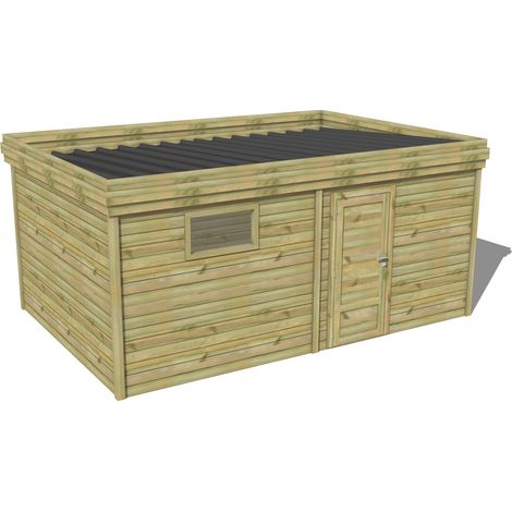 ABRI DE JARDIN bois traité 27mm, 5,7x3,4m, 20m2 (1/3)