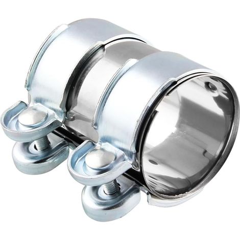 Collier de serrage d'échappement Diamètre 51 mm/L 95 mm Connecteur de tuyau Double collier de serrage Collier de serrage de réparation Connexion (1/5)