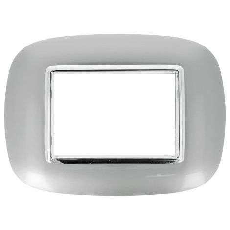 Placca Oval Evolution 503 3M Cromo Lucido Compatibile con Bticino Axolute (1/2)