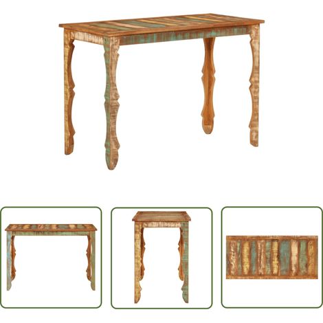 The Living Store Esstisch 110x52x76 cm Altholz Massivholz - Holztisch - Esstisch - Wohnzimmertisch - Landhaustisch - Vintage Tisch (1/5)