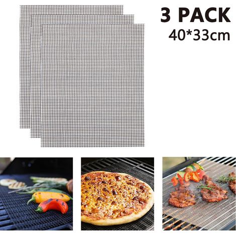 Tapis De Cuisson Antiadhésif - Résistant Jusqu'à 260 °C - Pour Barbecue À Gaz Charbon Électrique Et Fumoir - Lot De 3 (1/5)