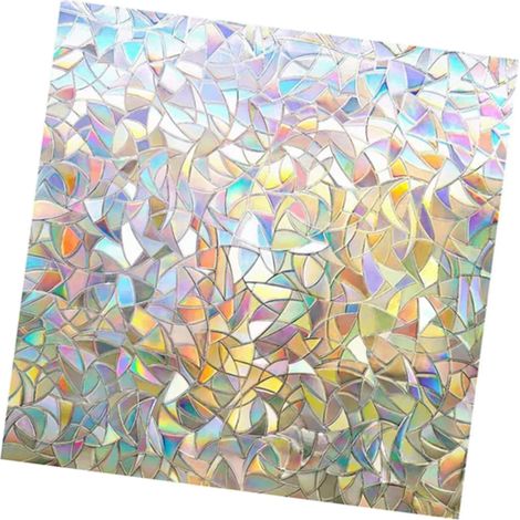 Dekorative Sichtschutzfolie für Fenster, 45 x 200 cm, 3D-Regenbogeneffekt, statisch haftend (1/5)