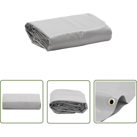 The Living Store Abdeckplane Grau 5x8 m 650 g/m² - Abdeckplane - Plane - Schutzhülle - Wasserdichte Plane - Wetterfeste Plane (1/5)