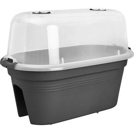 elho® Green Basics Balkon-Anzuchtset Living Schwarz 55 cm - Kunststoff (1/5)