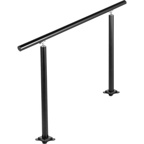 Kit Main Courante Balustrade Garde Corps Terrasse Rampe Escalier Noire, Rampe d'Escalier Extérieur en Aluminium / Fer, Main Courante Construction Solide Paquet de Valeur pour Escalier 91 x 91 cm