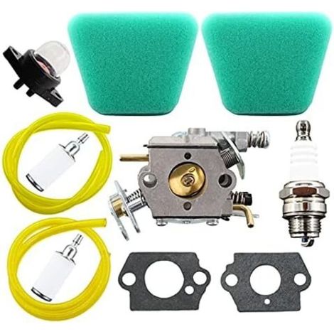 Kit Carburateur Walbro WT-600/WT-624/WT-625 avec Filtres à Carburant Bougie Pompe Amorce Tuyau Compatible Poulan Partner (1/3)