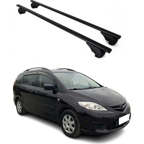 OMAC Dachträger Querträger für Mazda5 II 2005-2010 – Abschließbar – Max. 75 kg – 2 Stangen Stahl Schwarz (1/5)