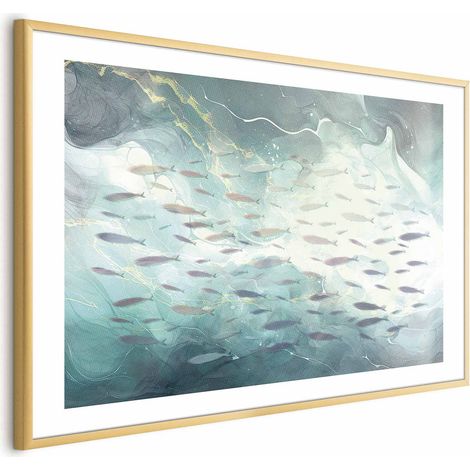 Affiche - Un banc de petits poissons (1/4)