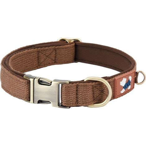 Irovami Collier chien Space marron – coton, anti-étranglement, taille L (1/5)