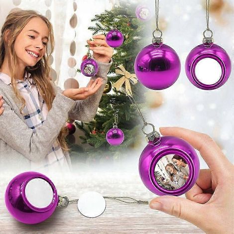 Boule de Noël décorative imprimée par sublimation et transfert thermique pour la maison et le sapin. (1/2)