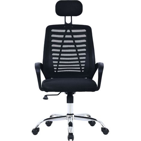 Sedia Ufficio Ergonomica Poltrona Scrivania Rete con Poggiatesta Nera (1/5)