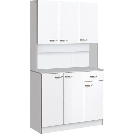 Buffet haut de cuisine ROMAN blanc et gris (1/5)