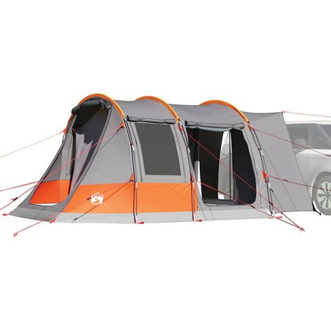 vidaXL Tienda de campaña de coche 2 personas impermeable gris-naranja (1/5)