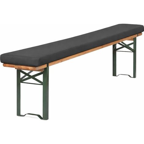 Coussin de banc de bière (mini 110 cm) rembourré pour ensemble de tente à bière 110 x 25 x 4 cm, coussin de table de bière XL (hydrofuge de qualité supérieure, anthracite) (1/5)