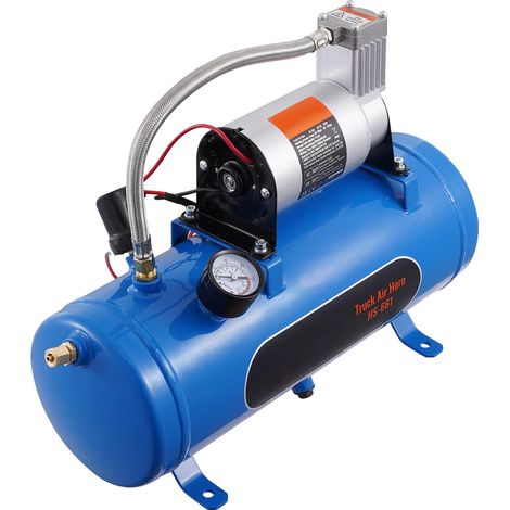 Compresseur d'air, réservoir de 1,6 gallon, plage de pression de 90-120 psi, compatibilité avec véhicules 12V, vitesse du moteur de 5000 RPM, construction robuste (1/5)
