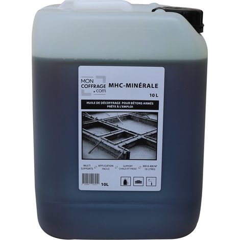 Moncoffrage – Huile de décoffrage minérale 10L – Agent de démoulage pour béton et mortier – Fini de surface optimal – Application au pulvérisateur
