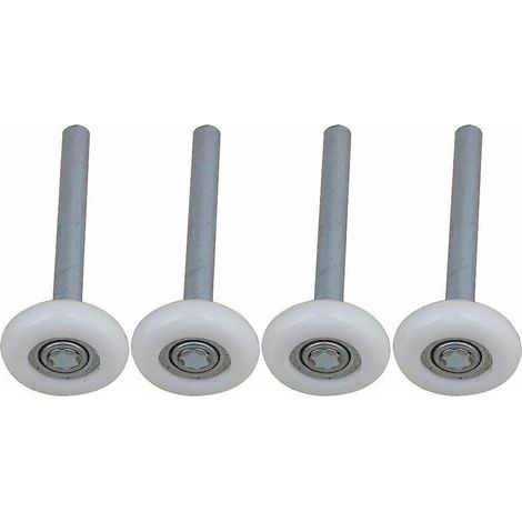 Lot de 4 roulettes de porte de garage en nylon à roulement à billes scellé avec tige de 115 mm