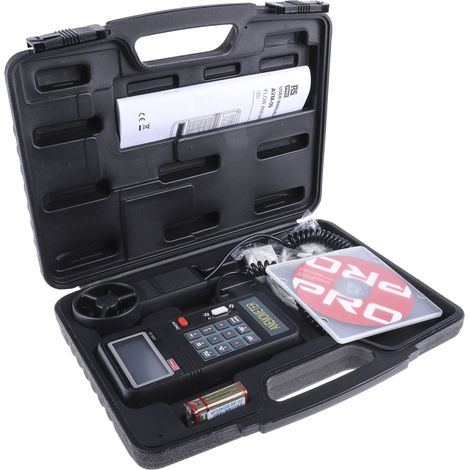 Rs Pro – Anémomètre pour mesure de vitesse d'air jusqu'à 45 m/s – Précision ±3 % – Résolution 0.01 m/s – Sonde palette pour usage industriel - AVM-09 (1/5)