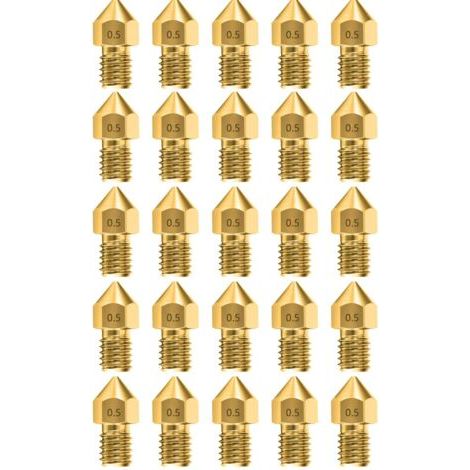 25 pièces extrudeuse buses d'imprimante 3D tete impression pour makerbot creality Cr - 10 Ender 3 et Ender 5 (0,5 mm) (1/5)