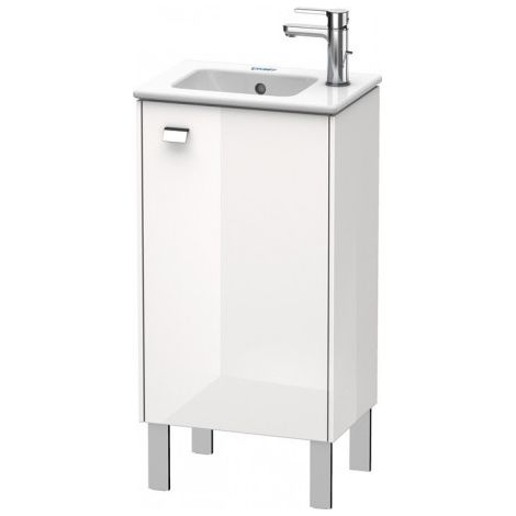 Duravit Meuble sous-lavabo Brioso 42,0 x 28,9 cm, 1 porte, 1 tablette en verre, pour lavabo ME by Starck 072343, Couleur (avant/corps): Décor blanc lustré, poignée chromée - BR4400R1022