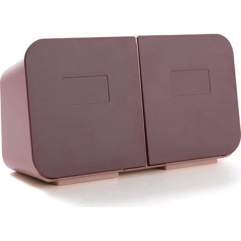 Boîte de rangement murale pour cotons-tiges avec couvercle à charnière et système anti-poussière