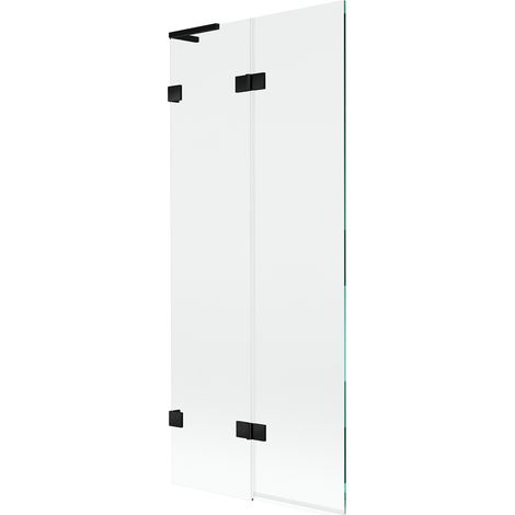 Mexen Lunar L mampara de bañera de 2 hojas izquierda 80 x 150 cm, transparente, negro - 897L-080-100-70-00-L (1/5)