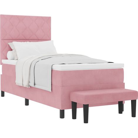 Maison Exclusive - Letto a molle con testiera Rosa 200 x 90 cm Velluto (1/5)