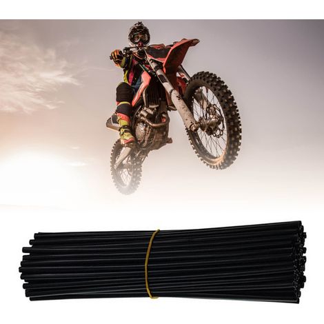 72 pièces housses de rayons de vélo décoratives universelles enveloppes de roue noires pour VTT tout-terrain (1/5)