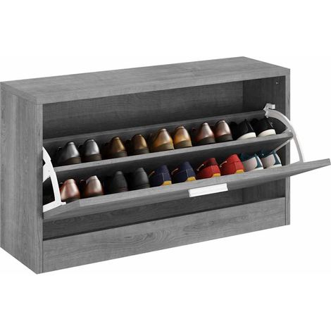 Banc à chaussure Meuble à chaussures Sonoma gris 80x24x45 cm Bois d'ingénierie (1/5)