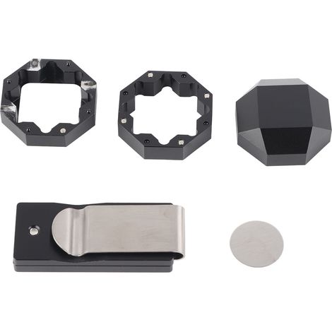 Porte-craie de billard universel en aluminium - Support clip octogonal 3 étages noir pour accessoires de billard (1/5)