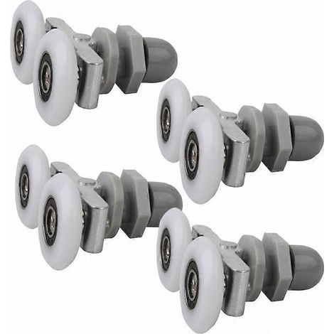 Kit de 4 poulies de rechange pour porte de douche, diamètre de 28 mm, longue durée de vie (1/5)