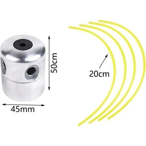 2 Pièces Tete Debroussailleuse Universelle Aluminium Fils Tête Nylon Cut Fil Tête de Coupe en Aluminium Coupe Bordure Tête de Coupe Herbe Kit pour Débroussailleuse Tondeuse à Gazon (1/4)