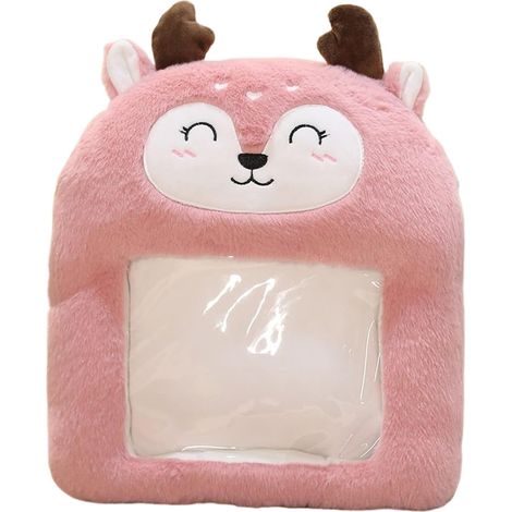 Coussin chauffant en peluche , oreiller doux à motif dessin animé , pour la décoration de chambre et