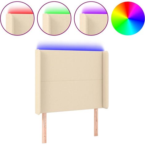 Maison Exclusive - Testiera a LED crema 93x16x118/128 cm in Tessuto (1/5)