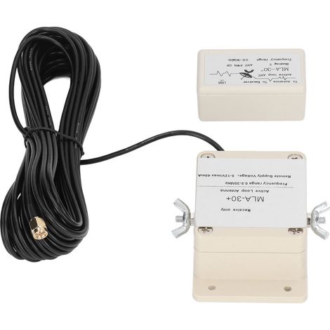 Antenne cadre active pour la réception radio ondes courtes et moyennes, avec amplificateur intégré à faible bruit, 5-12 V CC. (1/5)