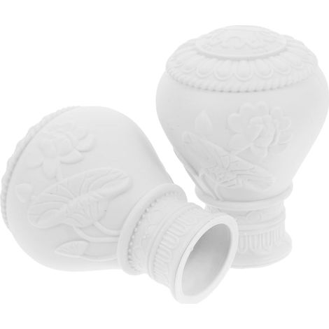 Embouts de Tringle à Rideaux Diamètre 26-28 Mm en Plastique Blanc Lot de 2 pour Barre de Rideaux (1/5)