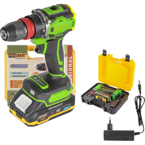 Procraft PA18PRO DFR-1B-C Avvitatore a batteria 20 V 30 Nm Brushless + 1x batteria 2,0 Ah + caricabatteria + valigetta