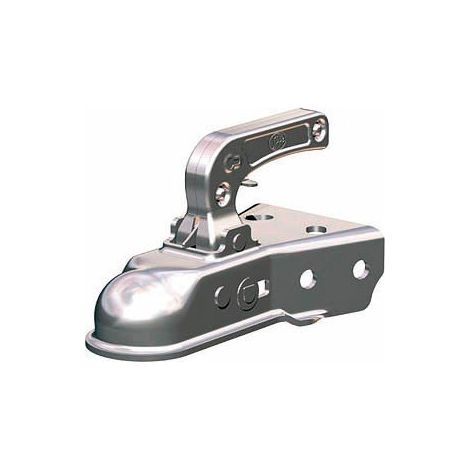 Maxter – Boîtier d'attelage en V non freiné 750kg – Acier robuste pour remorques légères – Installation facile avec boulons de fixation
