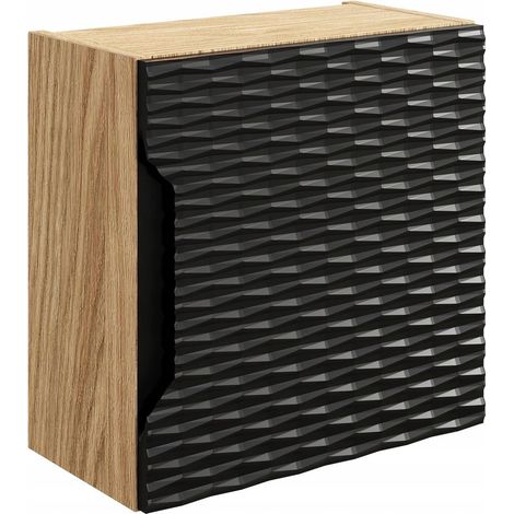 Meuble de rangement de salle de bain à suspendre OCEAN noir 35 x 35 cm (1/4)