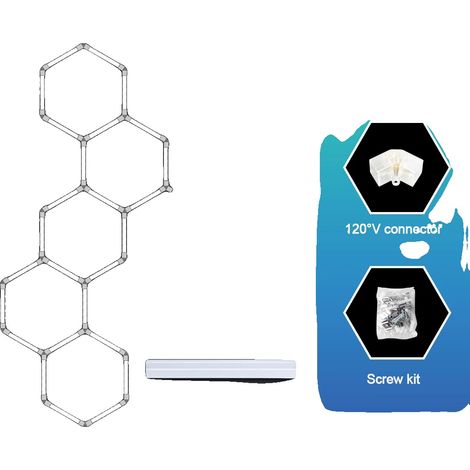 Lámpara de techo para garaje, diseño hexagonal, alta luminosidad, 5 orificios, tipo B. Para otras opciones de orificios, contácteme. (1/2)